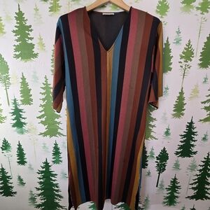 Striped Zara Multicolor V-Neck Dress